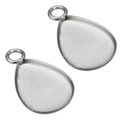 Pendant bed drop 11 x 19mm made of surgical steel