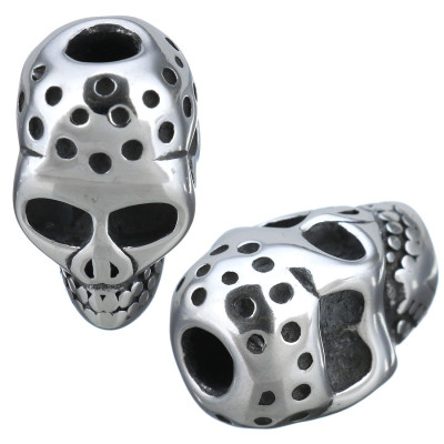 Bead perforated skull made of surgical steel