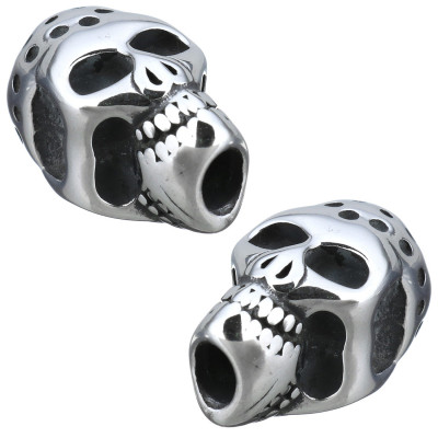 Bead perforated skull made of surgical steel