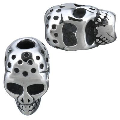 Bead perforated skull made of surgical steel