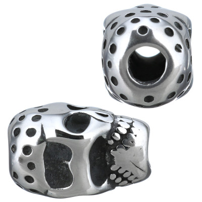 Bead perforated skull made of surgical steel