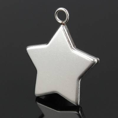 Pendant bed star 20 x 23mm in surgical steel