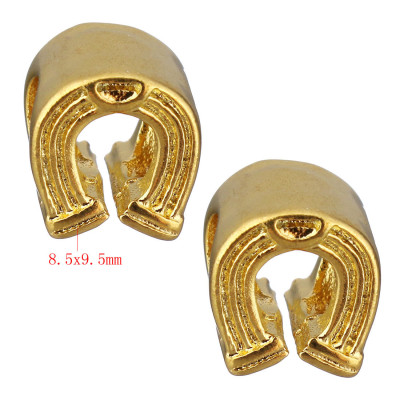 Bead ringing horseshoe in two color variants of surgical steel