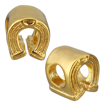 Bead ringing horseshoe in two color variants of surgical steel