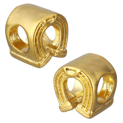 Bead ringing horseshoe in two color variants of surgical steel