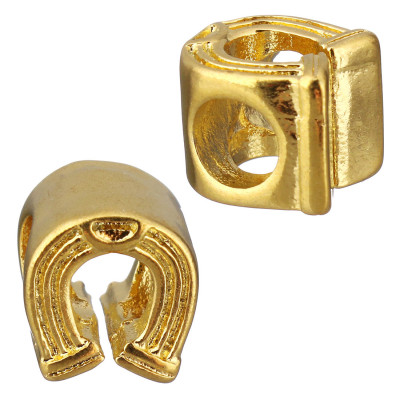 Bead ringing horseshoe in two color variants of surgical steel