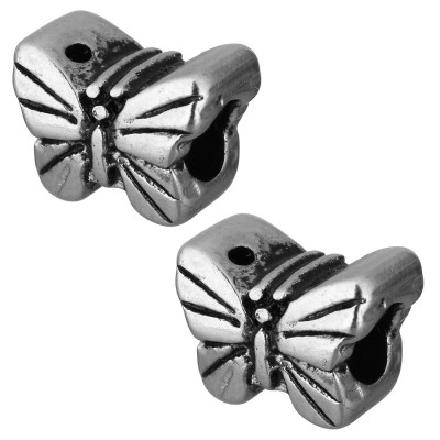 Bead bow tie in two color variants of surgical steel