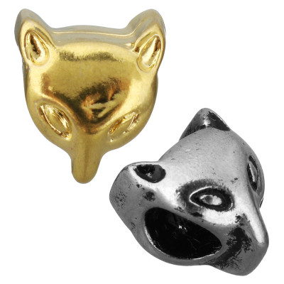 Bead fox in two color variants of surgical steel