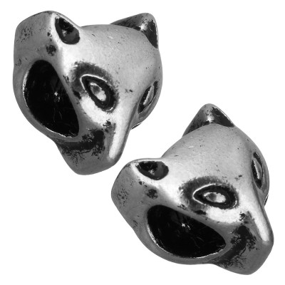 Bead fox in two color variants of surgical steel