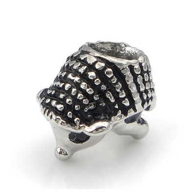 Surgical steel hedgehog bead