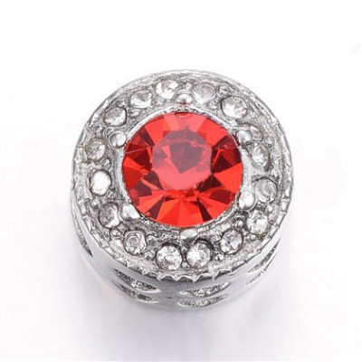 Large bead with surgical steel chatons