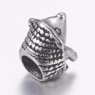 Surgical steel hedgehog bead