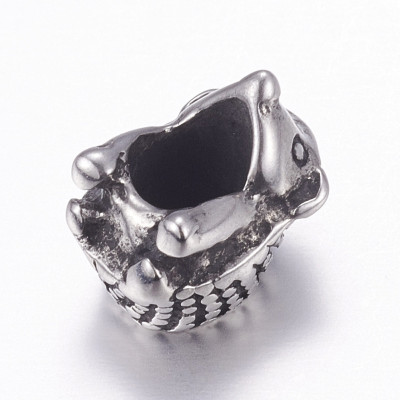 Surgical steel hedgehog bead
