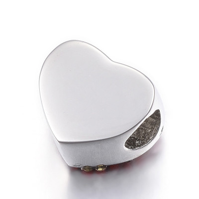 Heart bead with surgical steel chatons