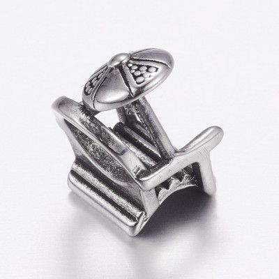 Bead with a large steel surgical steel beach chair