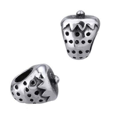 Surgical steel strawberry bead of surgical steel