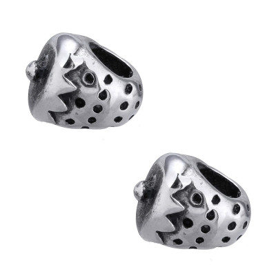 Surgical steel strawberry bead of surgical steel