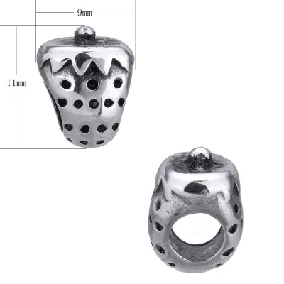 Surgical steel strawberry bead of surgical steel