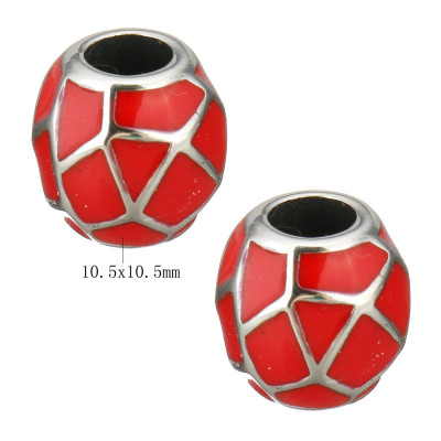 Enamel bead made of surgical steel