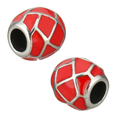 Enamel bead made of surgical steel