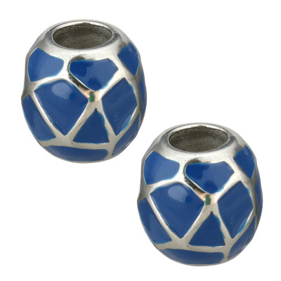 Enamel bead made of surgical steel