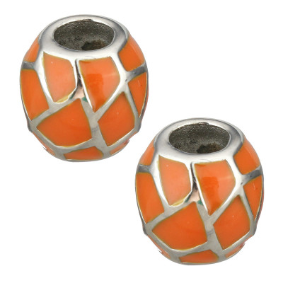 Enamel bead made of surgical steel