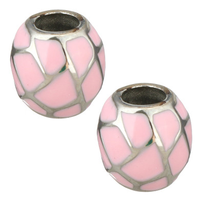 Enamel bead made of surgical steel