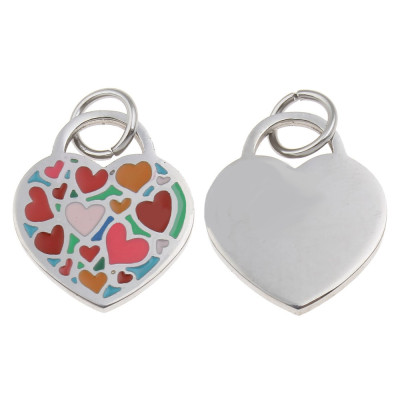 Sweetheart pendant with eyelet made of surgical steel