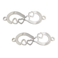 Konektor nekonečná láska z chirurgické oceli
Konektor spojená srdíčka z chirurgické oceli ve dvou barevných provedeních