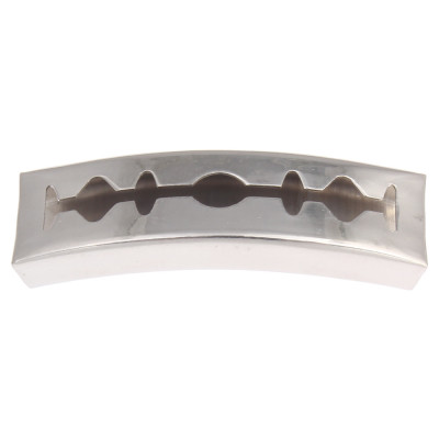 Square tube decorated with surgical steel razor blade pattern