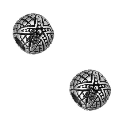 Bead with a large surgical steel starburst