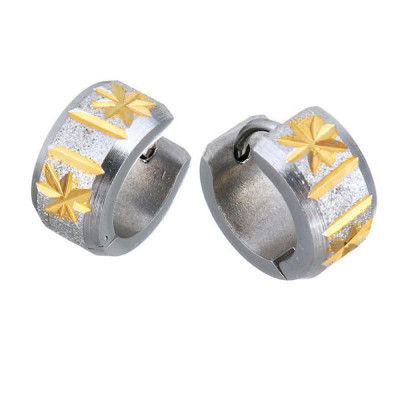 Ring earrings diamond surface of surgical steel