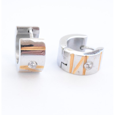 Ring earrings gold gavanization surgical steel