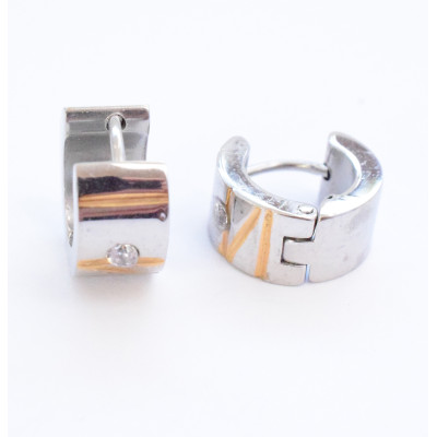 Ring earrings gold gavanization surgical steel